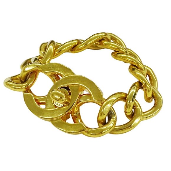 CHANEL Gold Logo Charm Bracelet - Picture 1 of 12